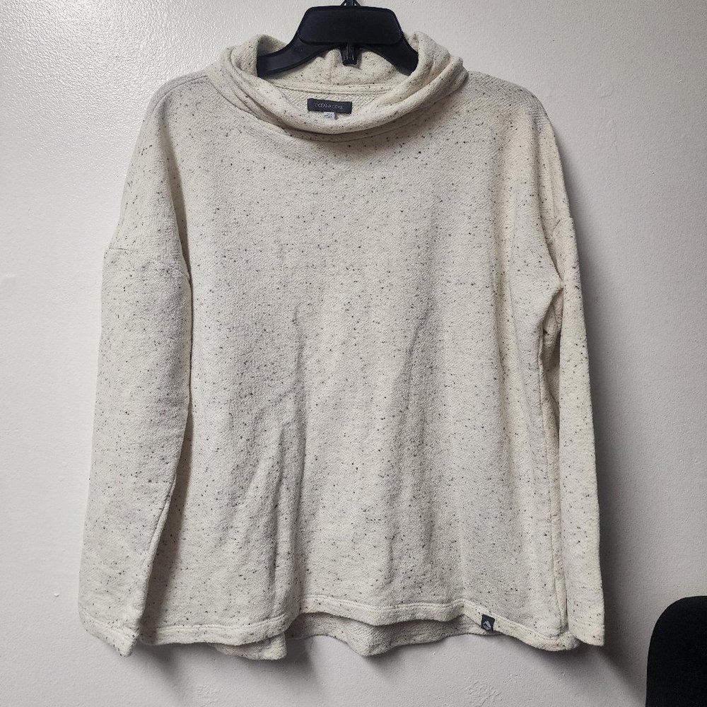 Ocean & Coast Cream black specks turtleneck sweater Large Cotton blend 3/$25